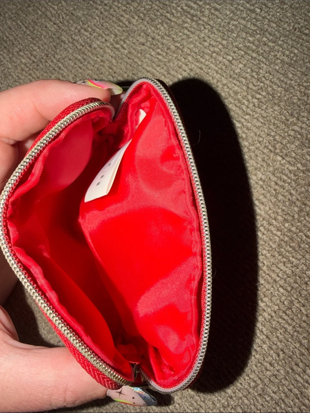 Coach Red Zip Coin Pouch with Gold Logo